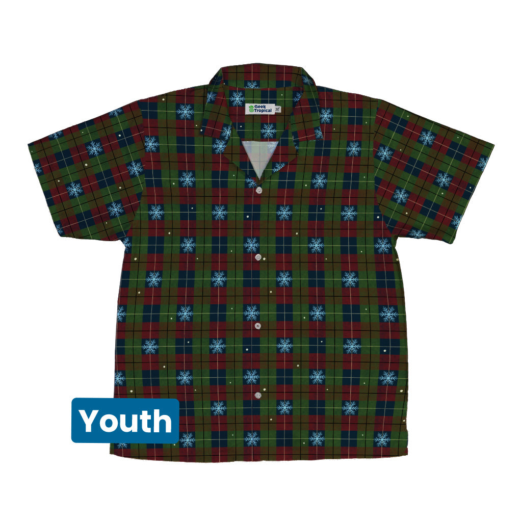 Plaid About Christmas Youth Hawaiian Shirt Front