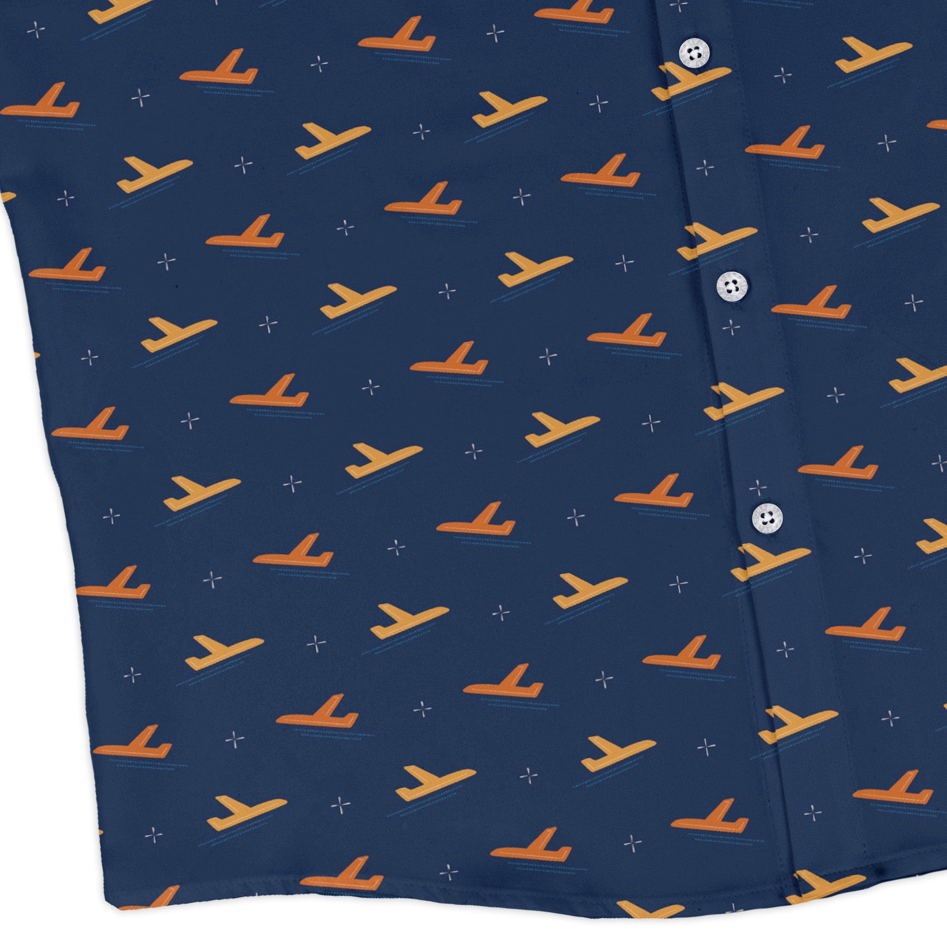 Plane Silhouette Long Sleeve Button Up Shirt Geek Nerd adult sizing aviation print Design by Zirkus Design