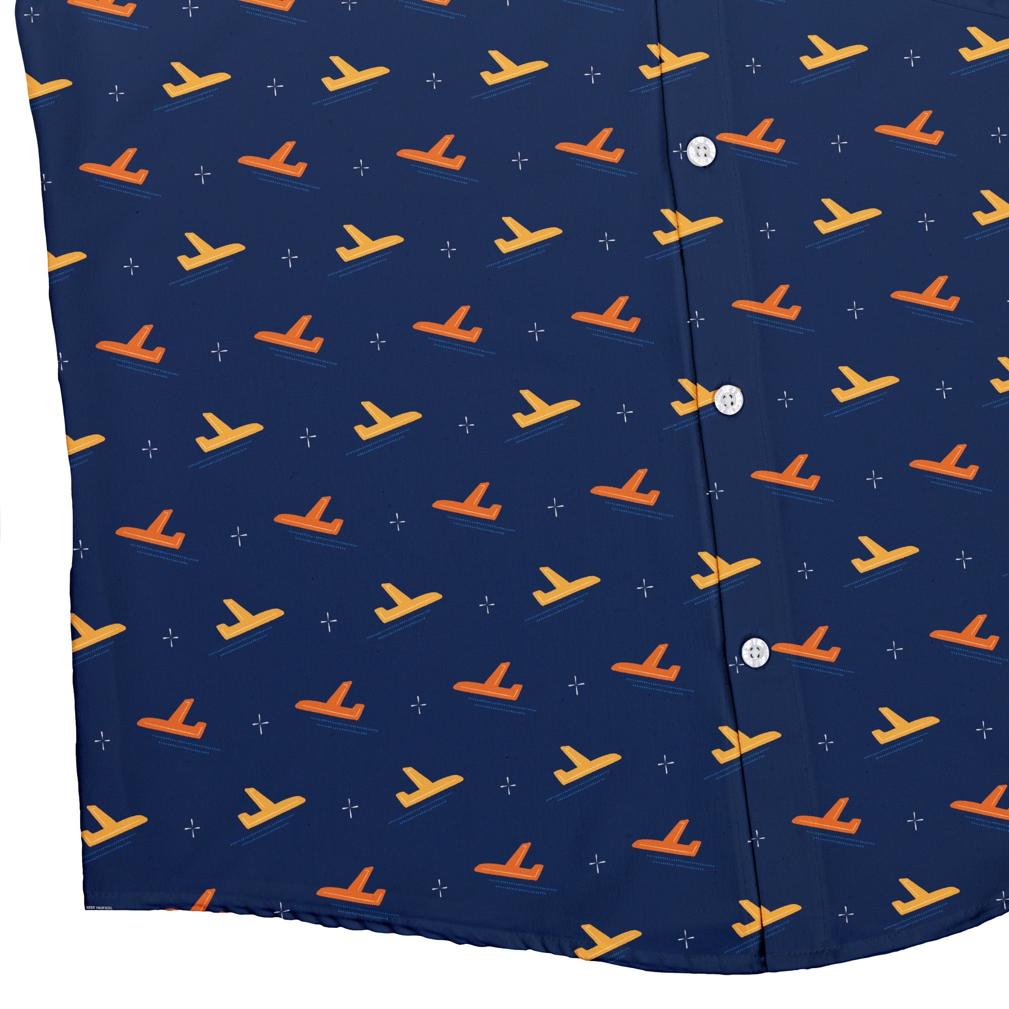 Plane Silhouette Button Up Shirt Geek Nerd adult sizing aviation print Design by Zirkus Design