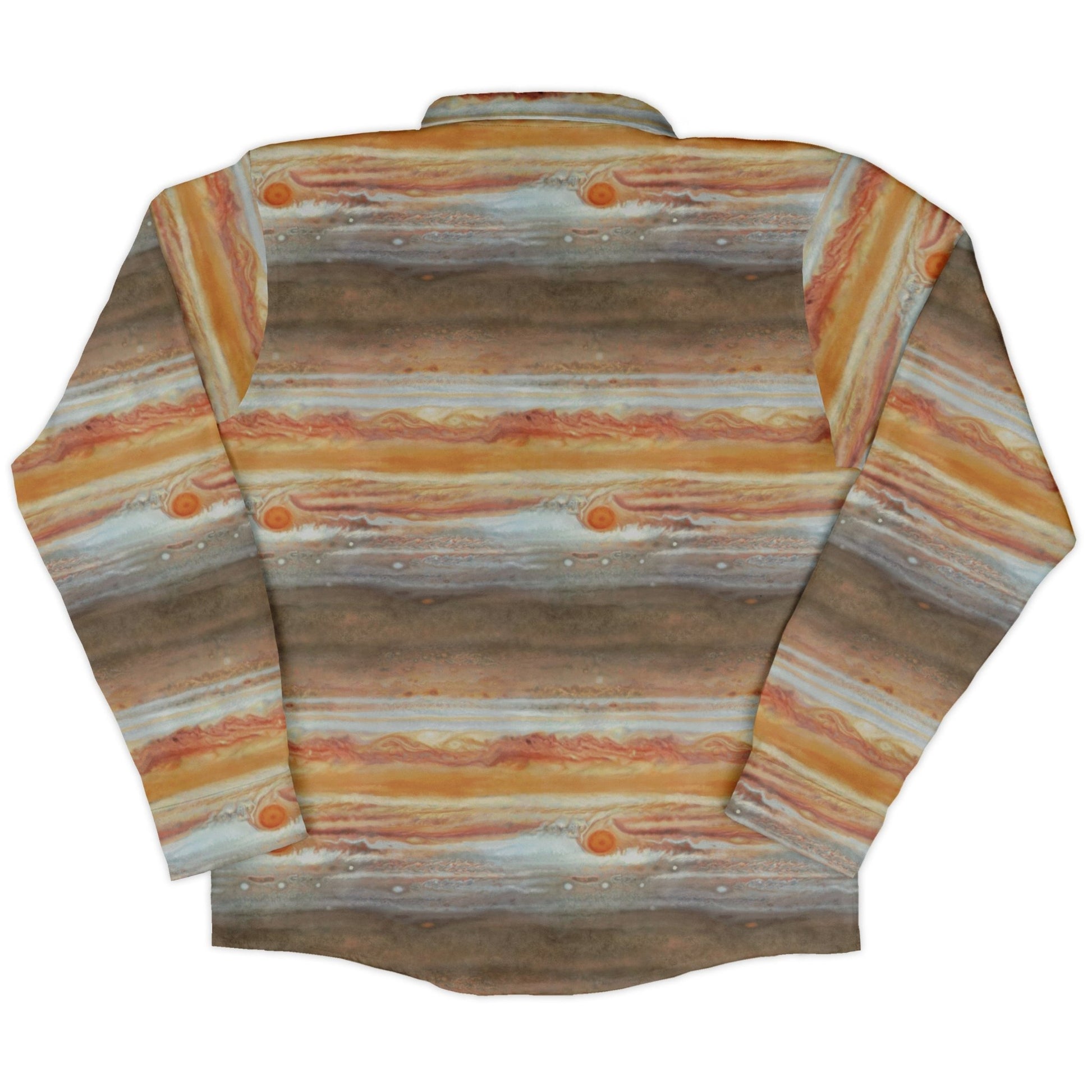 Planet Jupiter Space Long Sleeve Button Up Shirt Geek Nerd adult sizing Designs by Nathan FLOW DESC WRITING