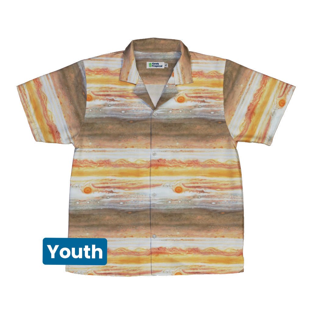 Planet Jupiter Space Youth Hawaiian Shirt - Designs by Nathan - outer space & astronaut print - Q3