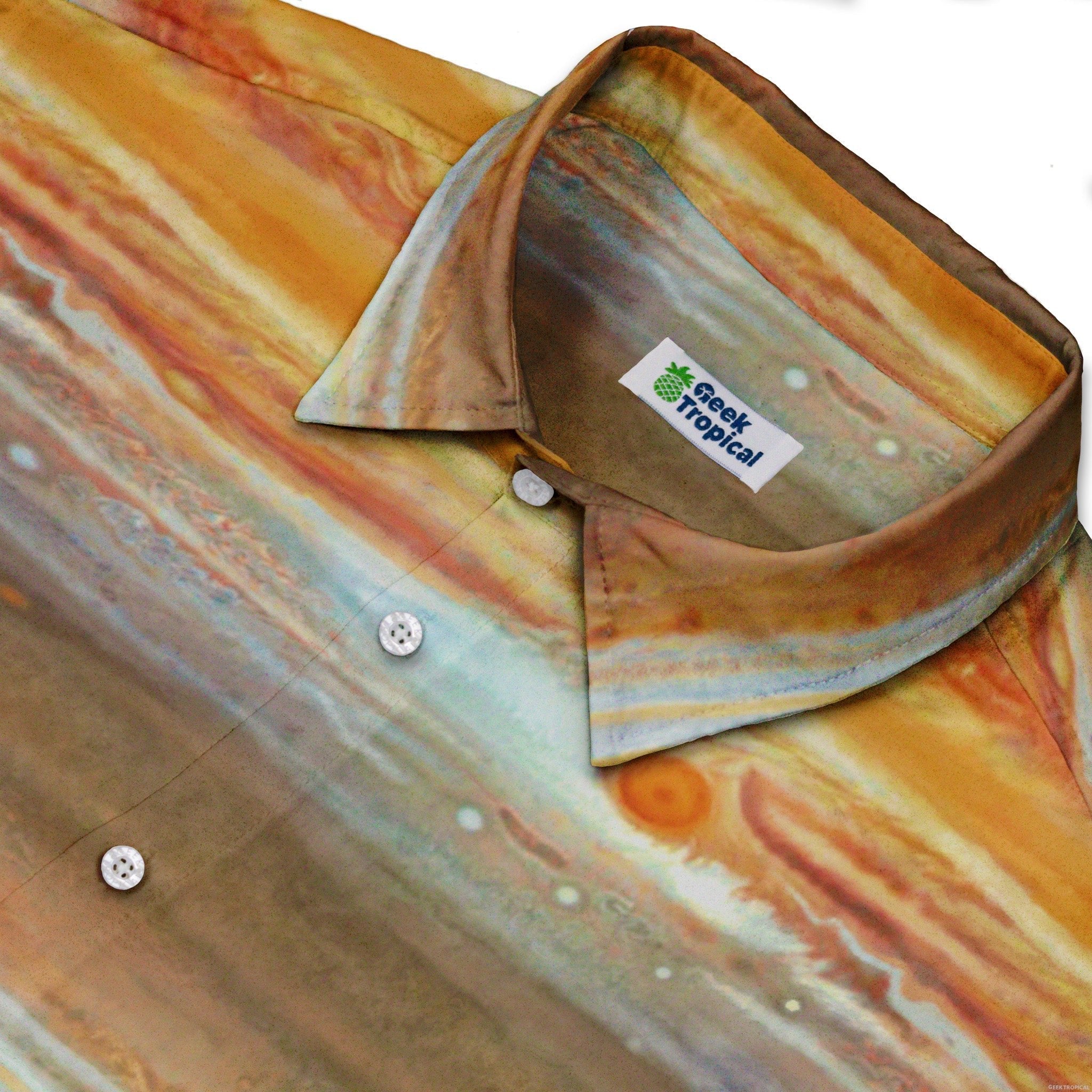 Planet Jupiter Space Button Up Shirt - adult sizing - Designs by Nathan - outer space & astronaut print