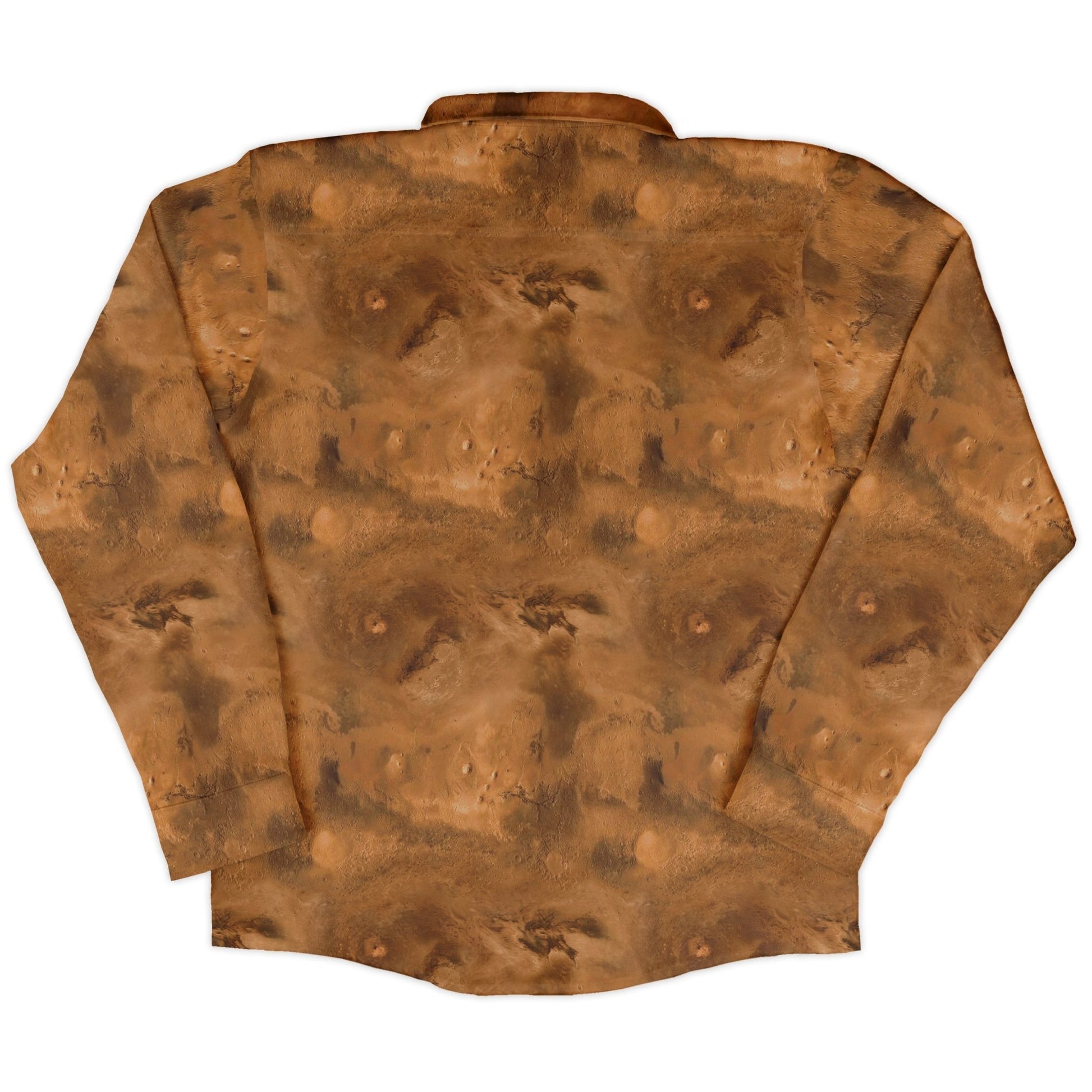 Planet Mars Space Long Sleeve Button Up Shirt Geek Nerd adult sizing Designs by Nathan FLOW DESC WRITING