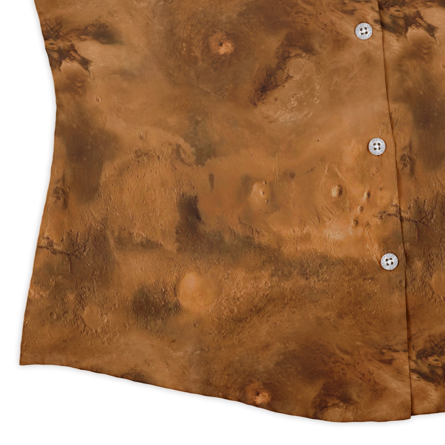 Planet Mars Space Curvy Button Up Shirt Geek Nerd Designs by Nathan outer space & astronaut print Q3