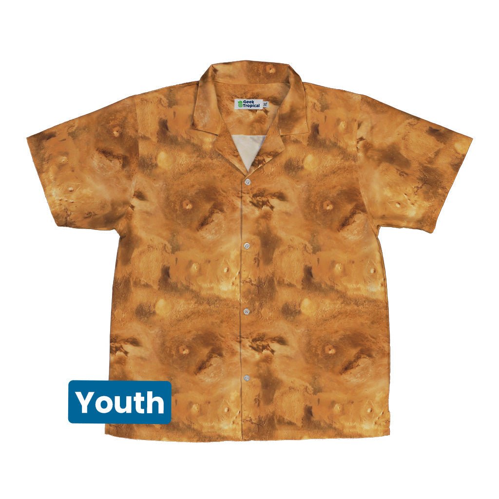 Planet Mars Space Youth Hawaiian Shirt - Designs by Nathan - outer space & astronaut print - Q3