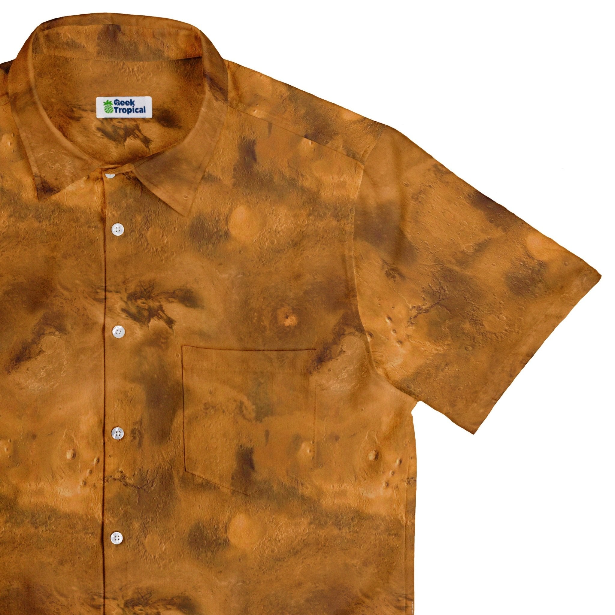 Planet Mars Space Button Up Shirt - adult sizing - Designs by Nathan - outer space & astronaut print