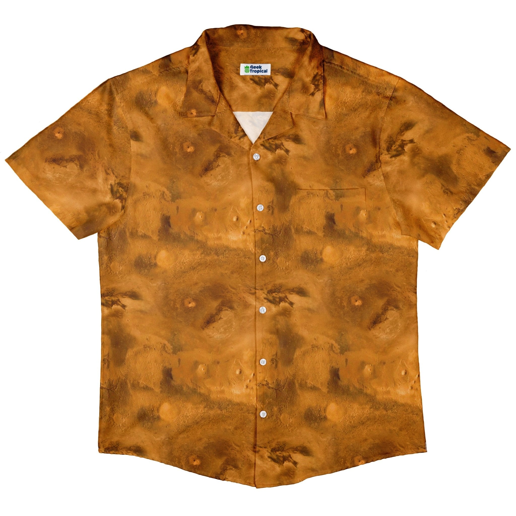 Planet Mars Space Button Up Shirt - adult sizing - Designs by Nathan - outer space & astronaut print