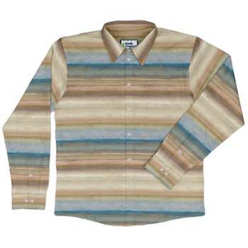 Planet Saturn Space Long Sleeve Button Up Shirt Geek Nerd adult sizing Designs by Nathan FLOW DESC WRITING