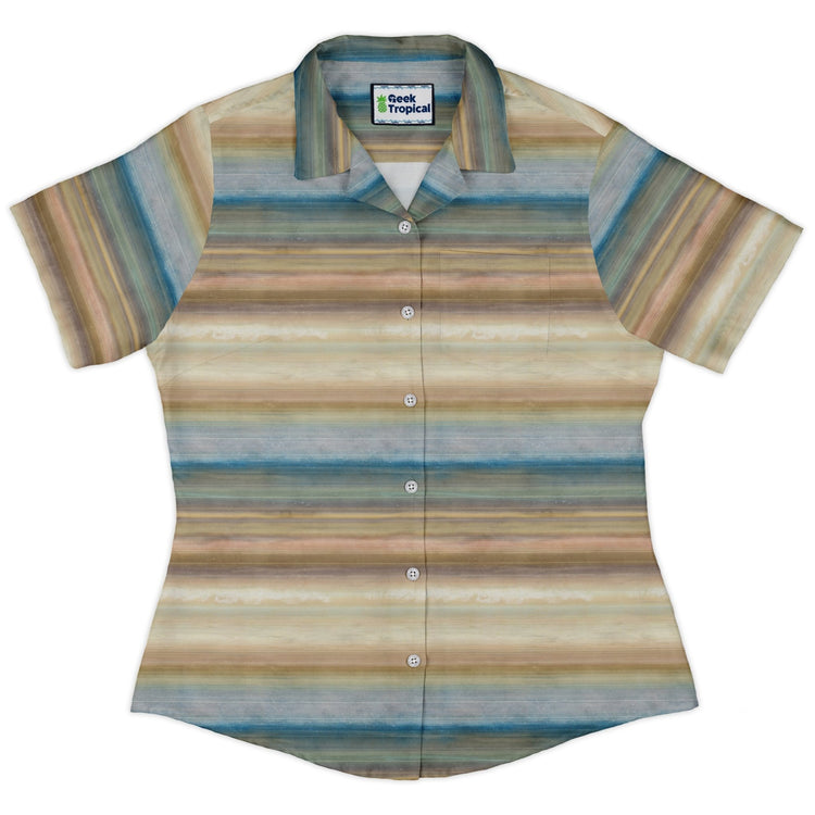 Planet Saturn Space Curvy Button Up Shirt Geek Nerd Designs by Nathan outer space & astronaut print Q3