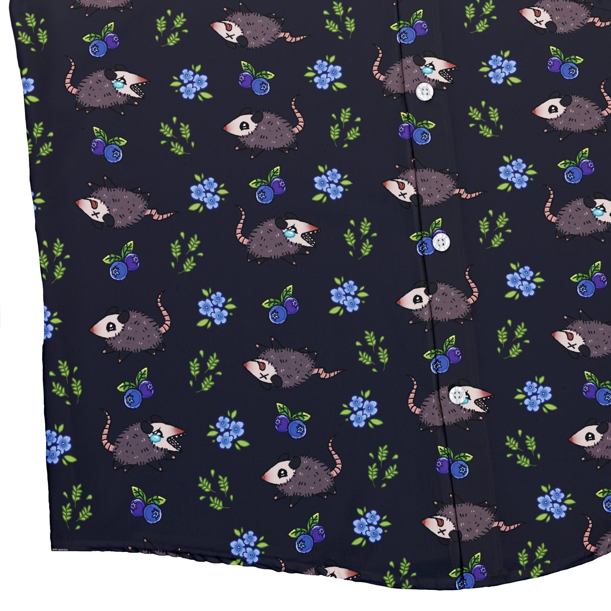 Playing Possum Button Up Shirt Geek Nerd 0925 adult sizing All Adult Button Up Shirts