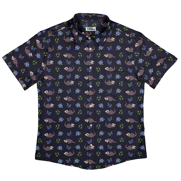 Playing Possum Button Up Shirt Geek Nerd 0925 adult sizing All Adult Button Up Shirts
