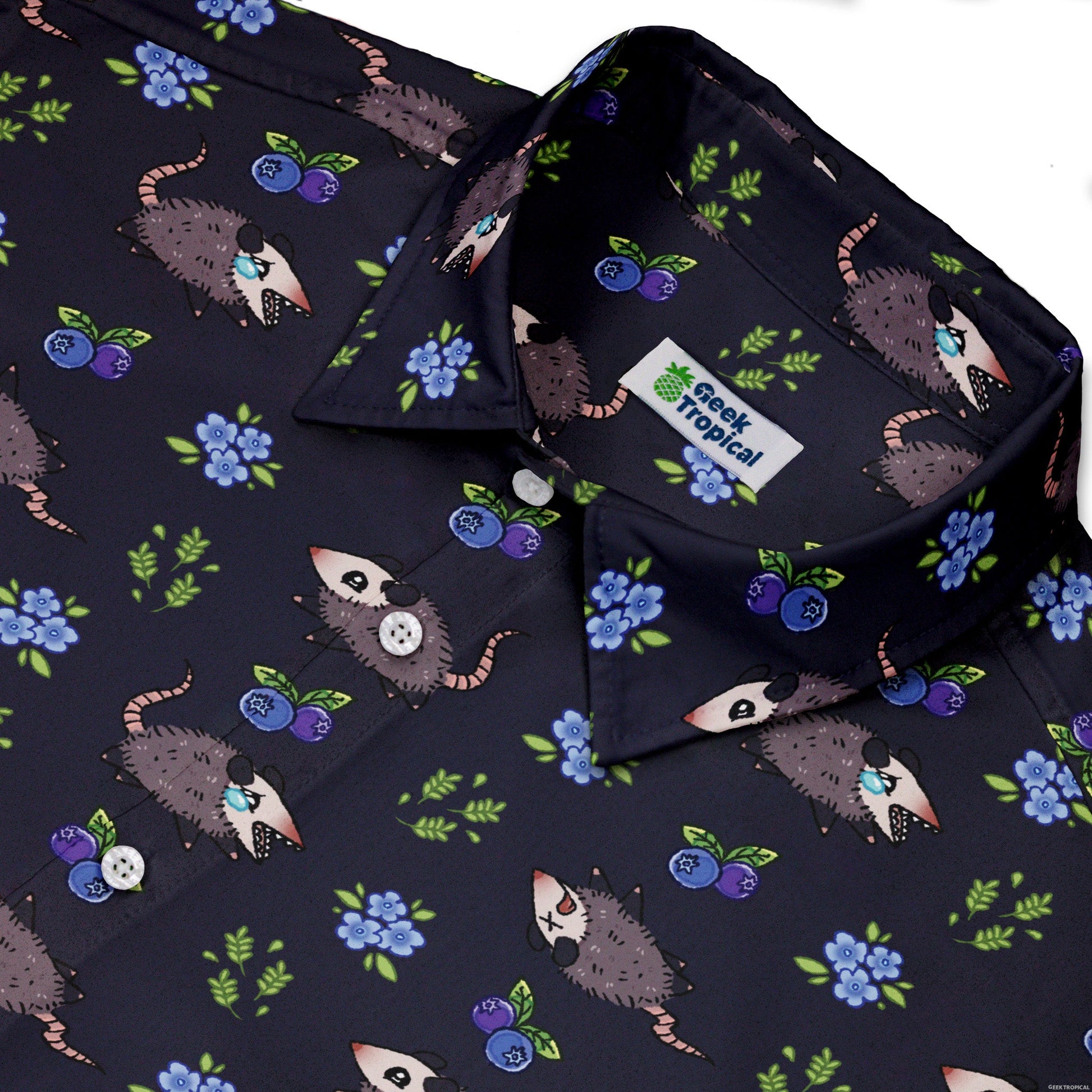 Playing Possum Button Up Shirt Geek Nerd 0925 adult sizing All Adult Button Up Shirts