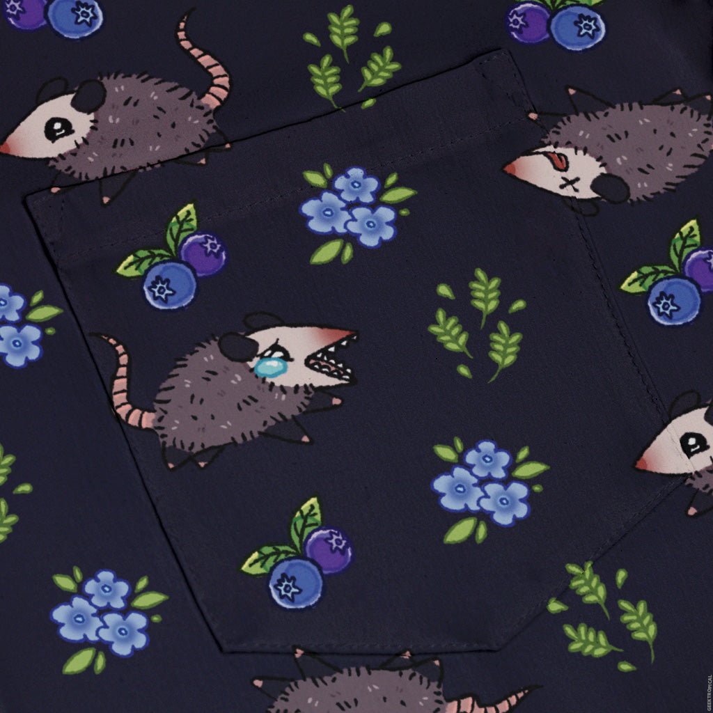 Playing Possum Button Up Shirt Geek Nerd 0925 adult sizing All Adult Button Up Shirts