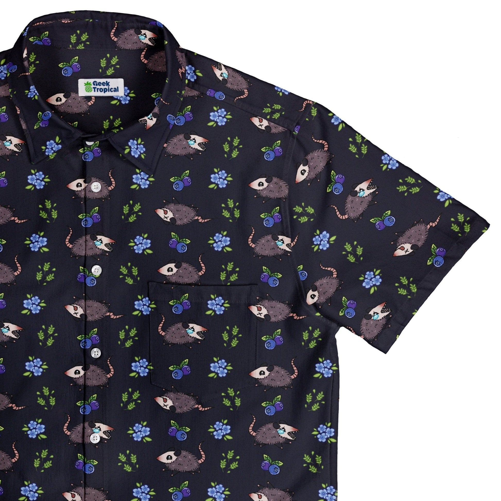Clearance Ready - to - Ship Playing Possum Button Up Shirt Geek Nerd 0925 adult sizing Advertise to Meta