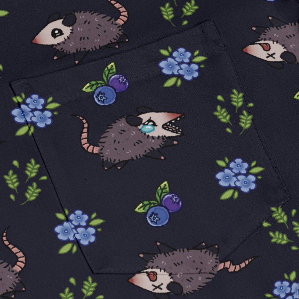 Playing Possum Long Sleeve Button Up Shirt Geek Nerd 0925 adult sizing All Adult Button Up Shirts