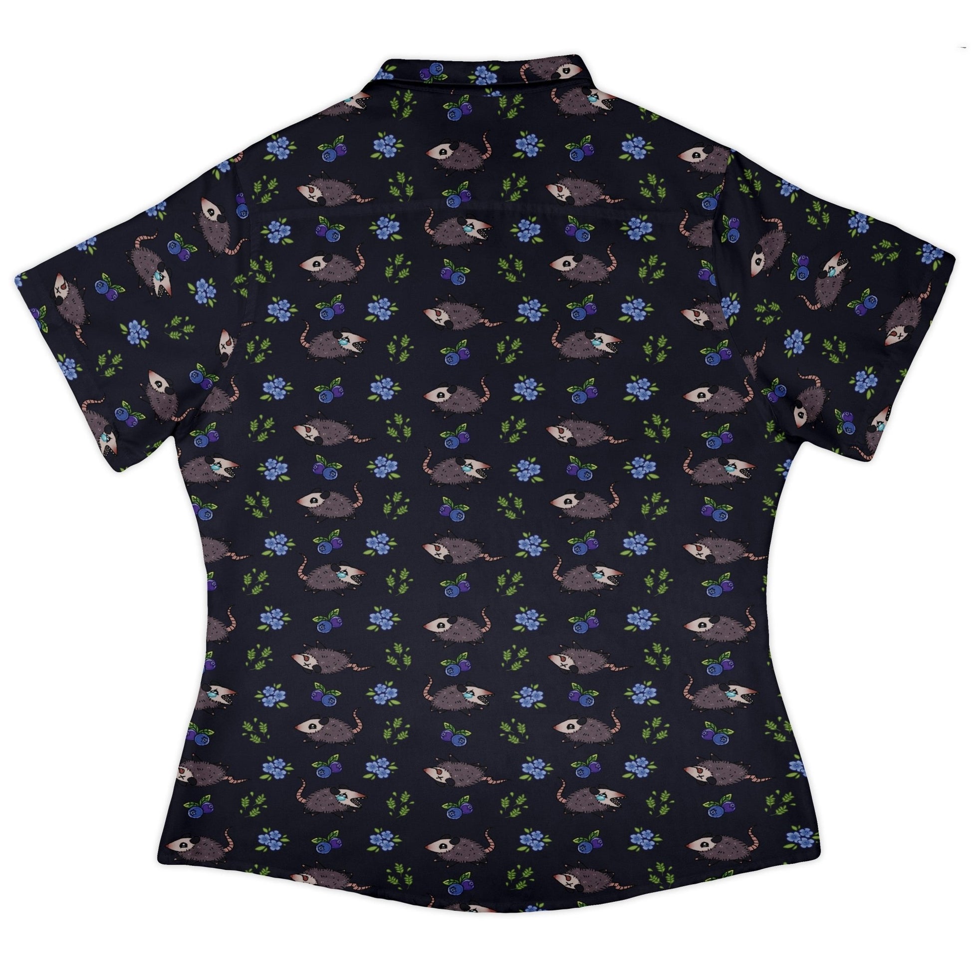 Playing Possum Curvy Button Up Shirt Geek Nerd 0925 All Adult Button Up Shirts Animal Patterns