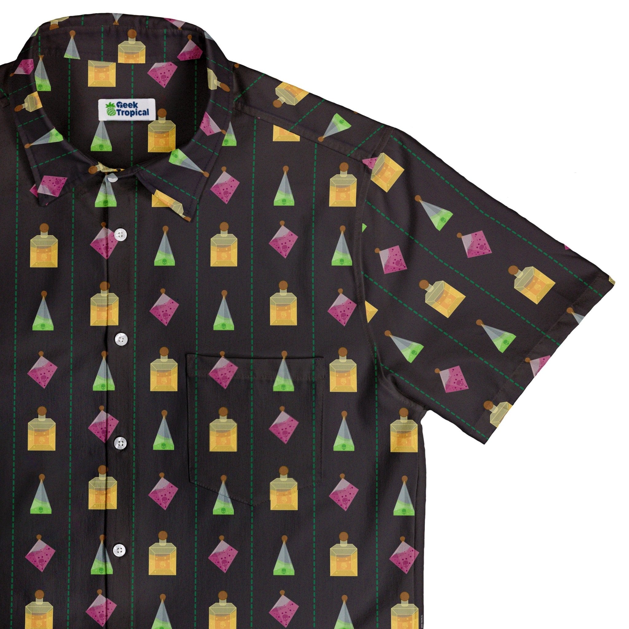 Poison Dice Elixirs Dnd Button Up Shirt - adult sizing - Design by Heather Davenport - dnd & rpg print