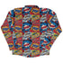 Pop Art Comic Book Red Long Sleeve Button Up Shirt Geek Nerd adult sizing FLOW DESC WRITING