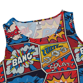 Pop Art Comic Book Red Dress Geek Nerd adult sizing