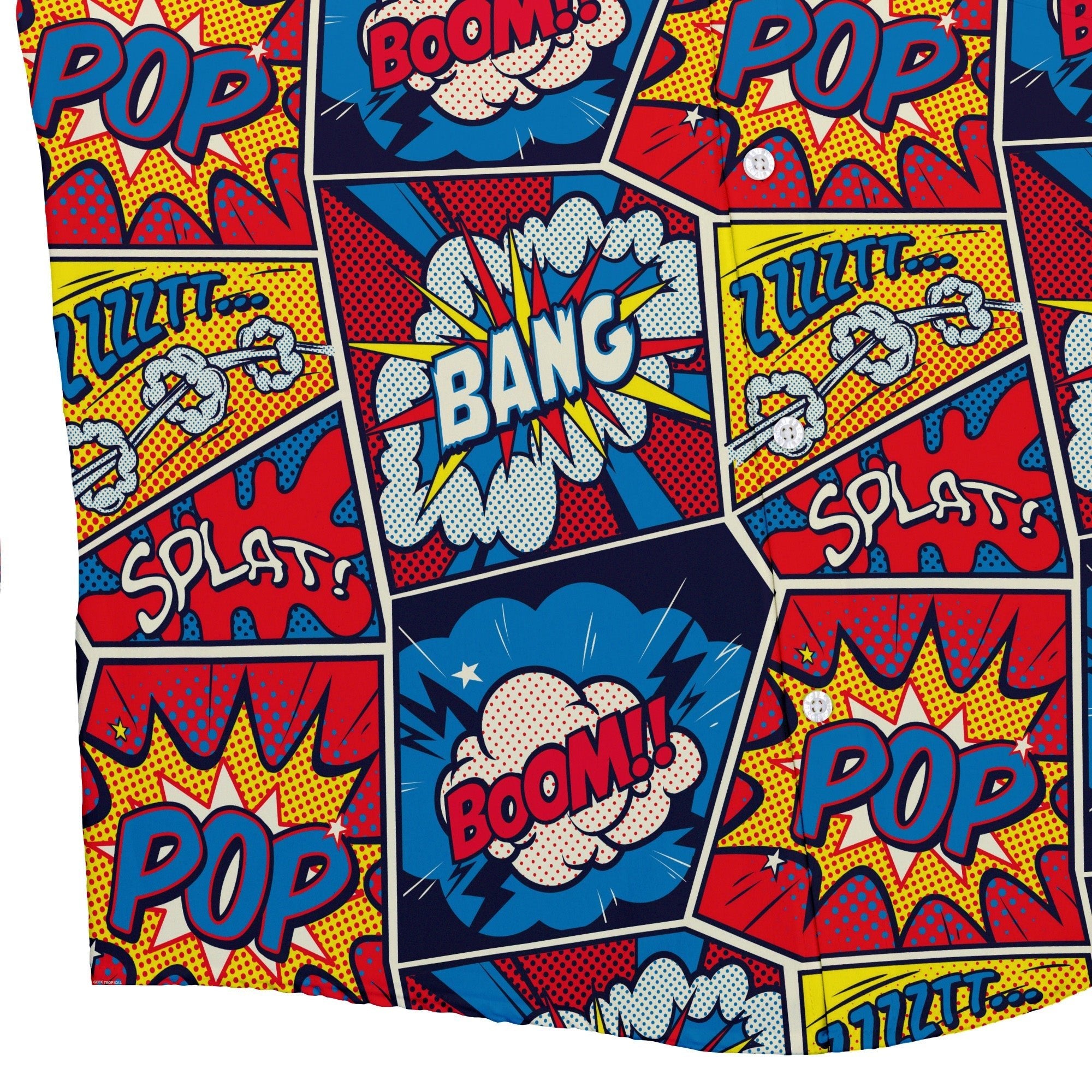 Pop Art Comic Book Red Button Up Shirt | Geek Tropical
