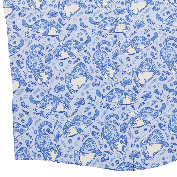 Porcelain Tigers Button Up Shirt Geek Nerd 0925 adult sizing All Adult Button Up Shirts