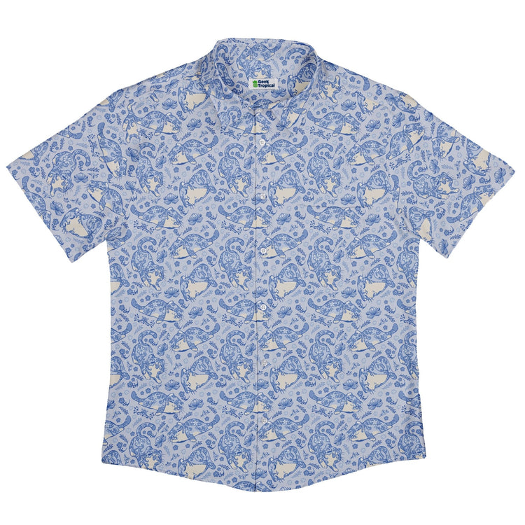 Porcelain Tigers Button Up Shirt Geek Nerd 0925 adult sizing All Adult Button Up Shirts