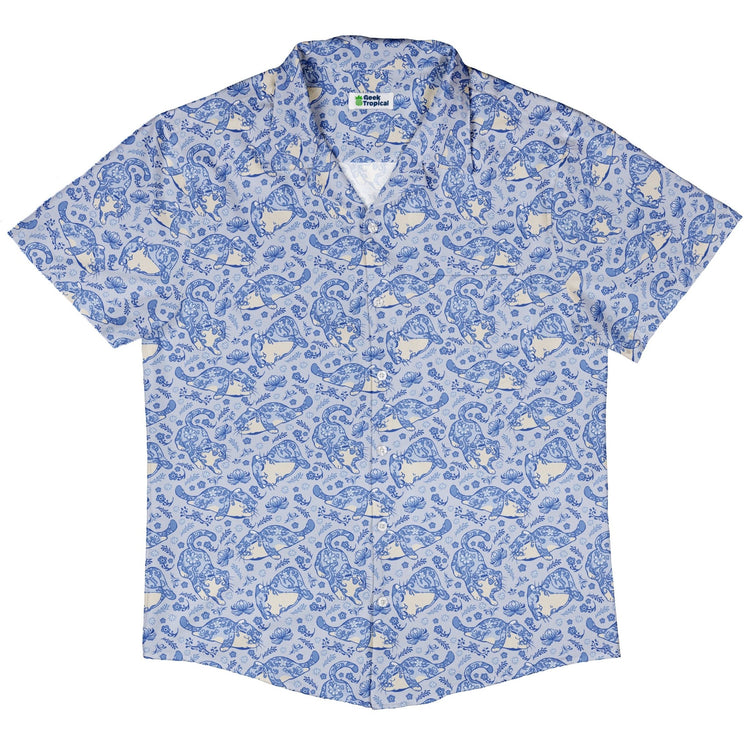 Porcelain Tigers Button Up Shirt Geek Nerd 0925 adult sizing All Adult Button Up Shirts