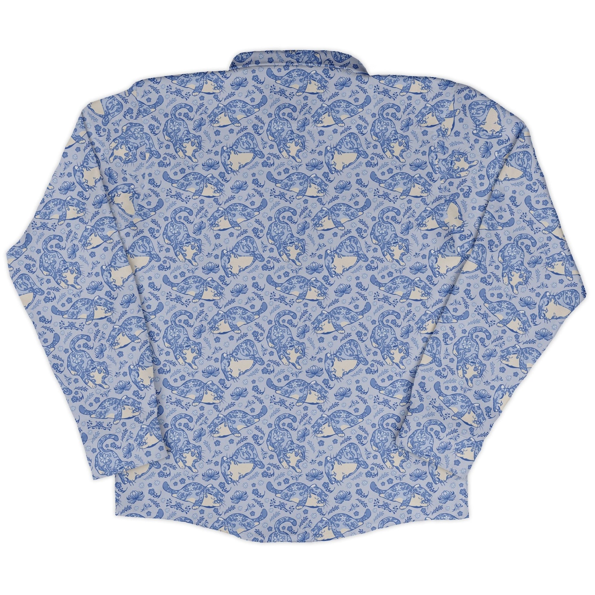 Porcelain Tigers Long Sleeve Button Up Shirt Geek Nerd 0925 adult sizing All Adult Button Up Shirts