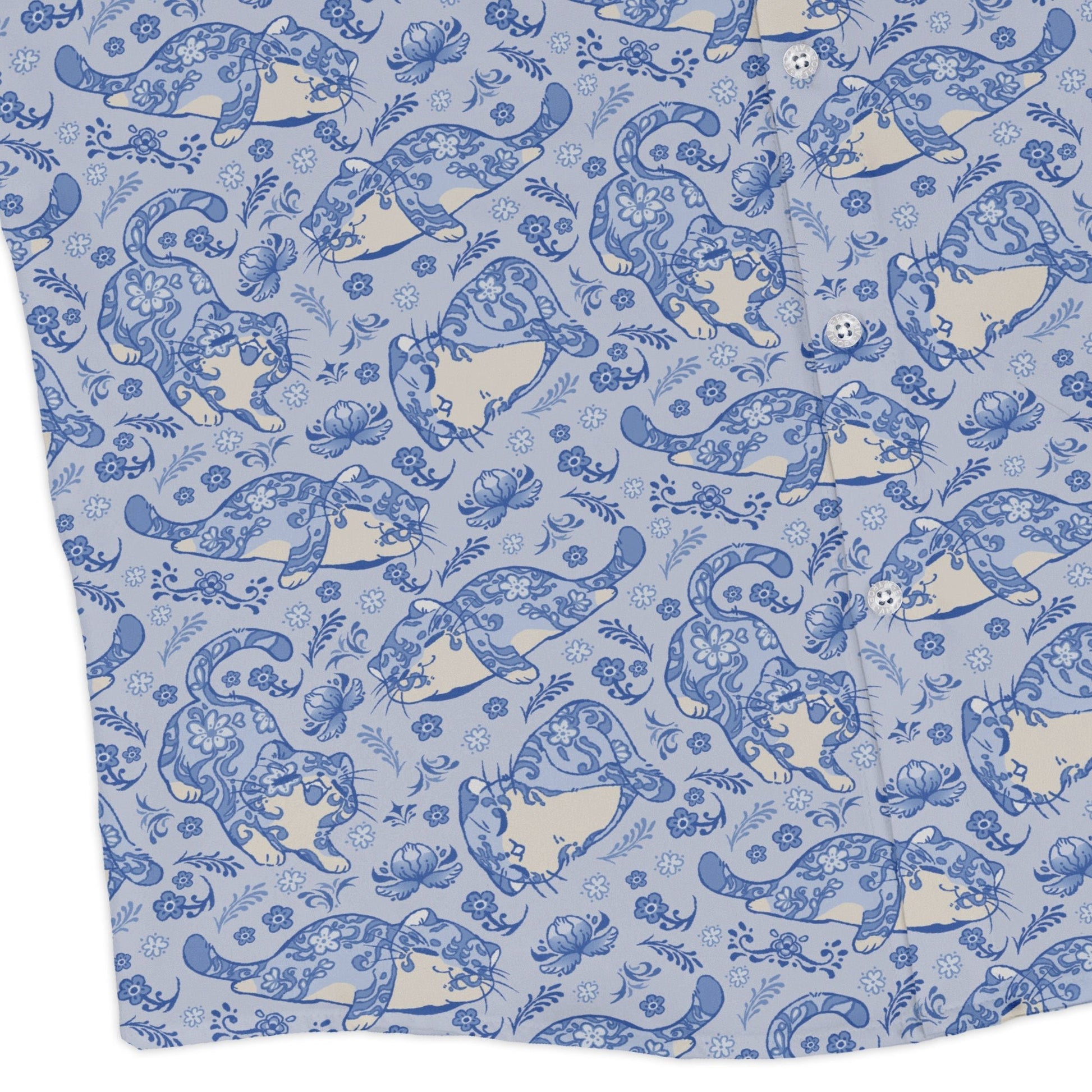 Porcelain Tigers Long Sleeve Button Up Shirt Geek Nerd 0925 adult sizing All Adult Button Up Shirts