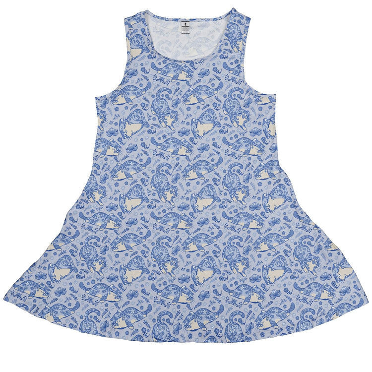 Porcelain Tigers Dress Geek Nerd 0925 Animal Patterns Design by Ardi Tong
