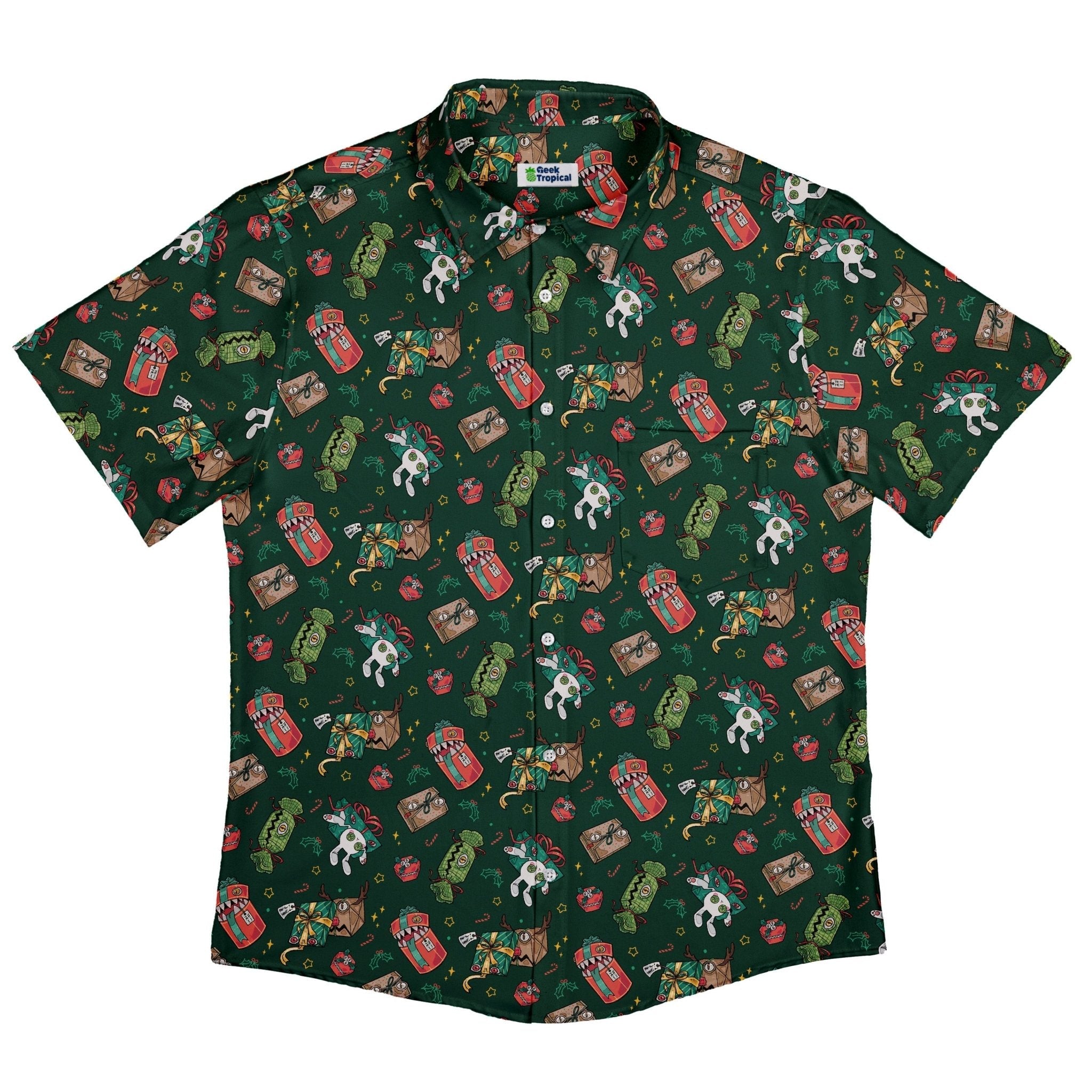 Clearance Ready-to-Ship Present Mimics Green Button Up Shirt