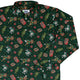 Present Mimics Green Long Sleeve Button Up Shirt Geek Nerd adult sizing Christmas Print Design by Ardi Tong