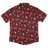 Present Mimics Red Button Up Shirt Geek Nerd adult sizing Christmas Print Design by Ardi Tong