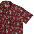 Present Mimics Red Button Up Shirt Geek Nerd adult sizing Christmas Print Design by Ardi Tong
