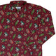 Present Mimics Red Long Sleeve Button Up Shirt Geek Nerd adult sizing Christmas Print Design by Ardi Tong