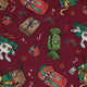 Present Mimics Red Long Sleeve Button Up Shirt Geek Nerd adult sizing Christmas Print Design by Ardi Tong