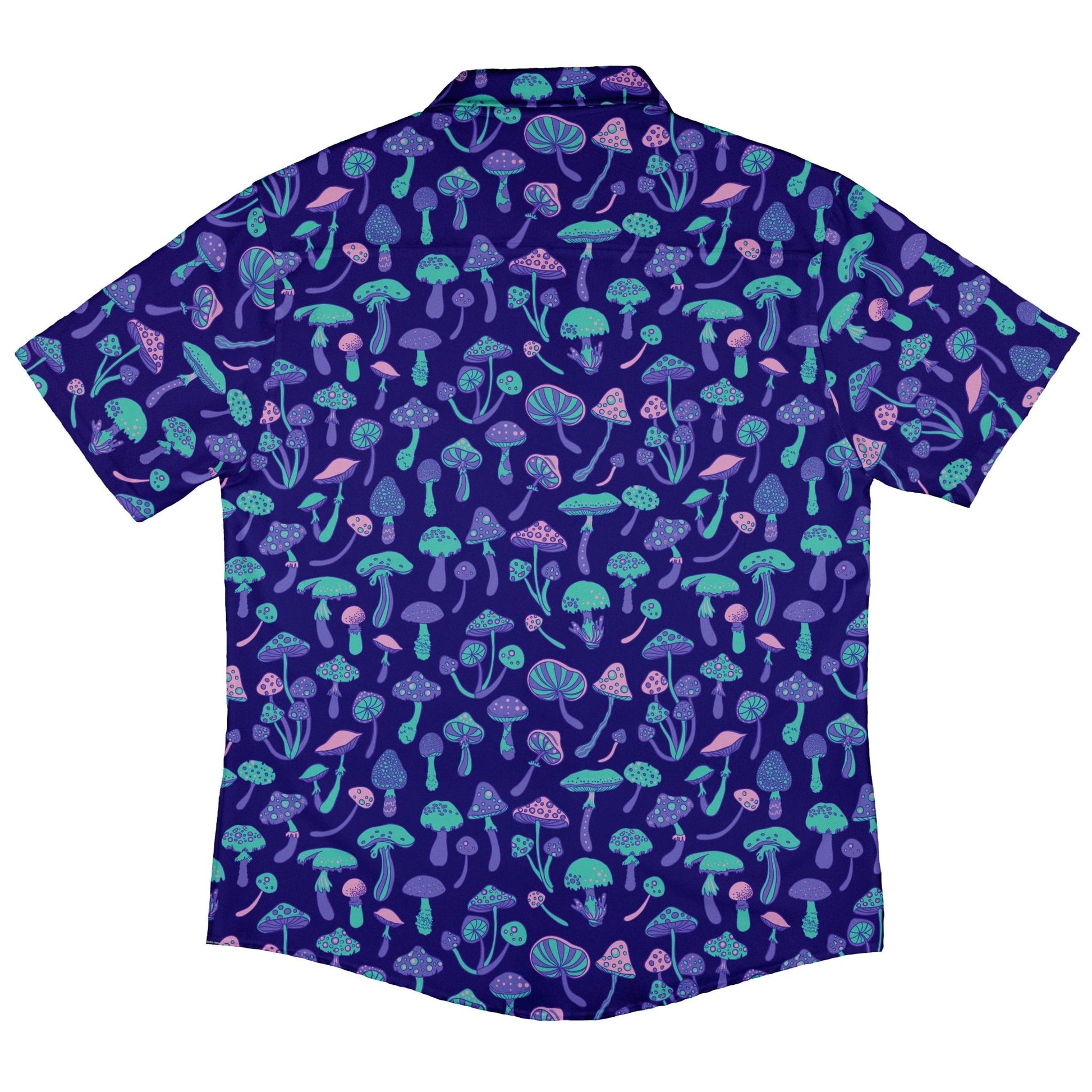 Psychedelic Mushrooms Button Up Shirt - adult sizing - Botany Print -