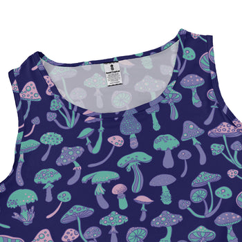 Psychedelic Mushrooms Dress Geek Nerd Botany Print lx - C
