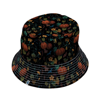 Pumpkin Bats Bucket Hat Geek Nerd 0925 Animal Patterns Botany Print
