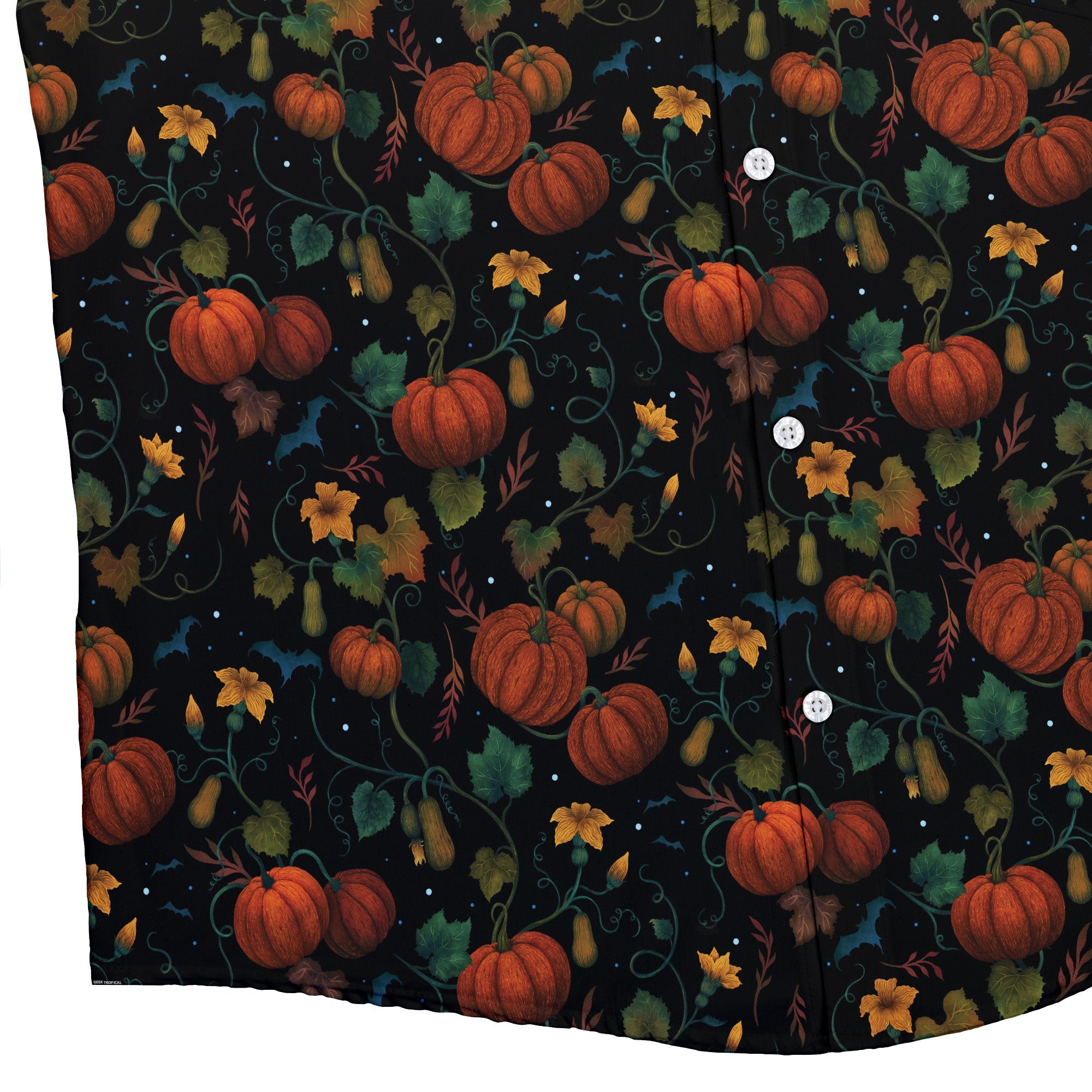Pumpkin Bats Button Up Shirt Geek Nerd 0925 adult sizing All Adult Button Up Shirts