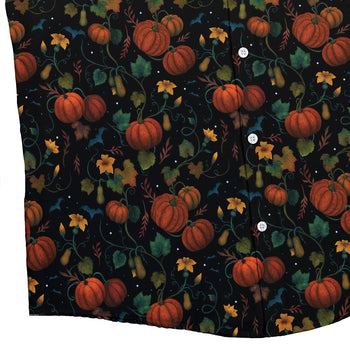 Pumpkin Bats Button Up Shirt Geek Nerd 0925 adult sizing All Adult Button Up Shirts