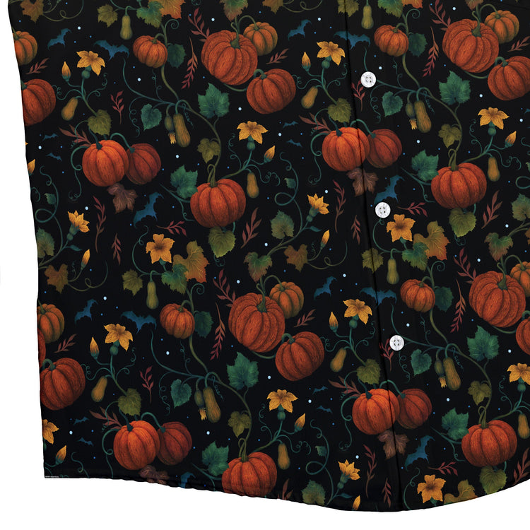 Pumpkin Bats Button Up Shirt Geek Nerd 0925 adult sizing All Adult Button Up Shirts