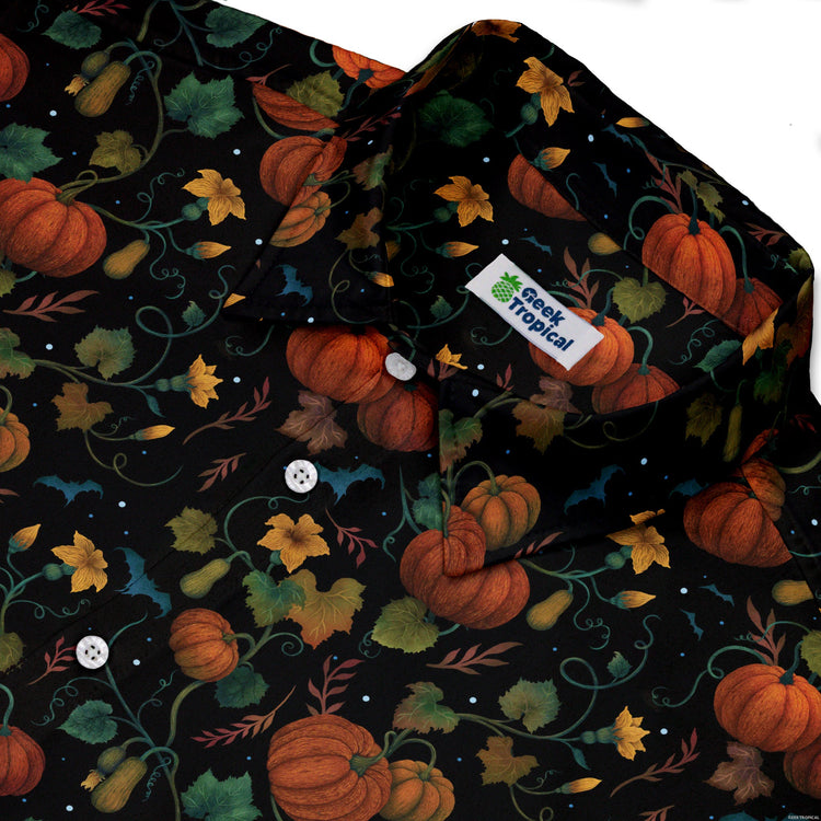 Pumpkin Bats Button Up Shirt Geek Nerd 0925 adult sizing All Adult Button Up Shirts