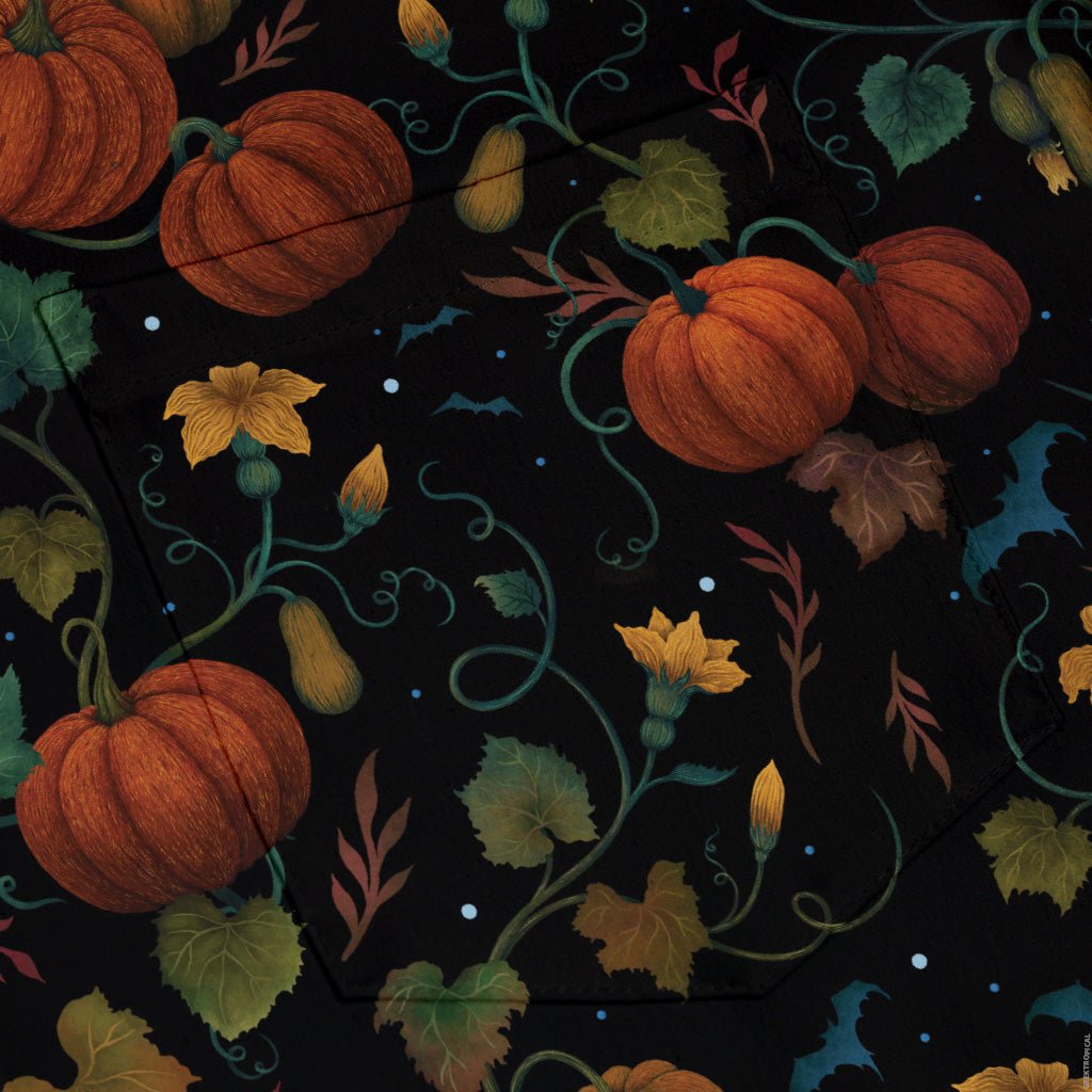 Pumpkin Bats Button Up Shirt Geek Nerd 0925 adult sizing All Adult Button Up Shirts