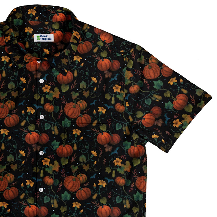 Pumpkin Bats Button Up Shirt Geek Nerd 0925 adult sizing All Adult Button Up Shirts