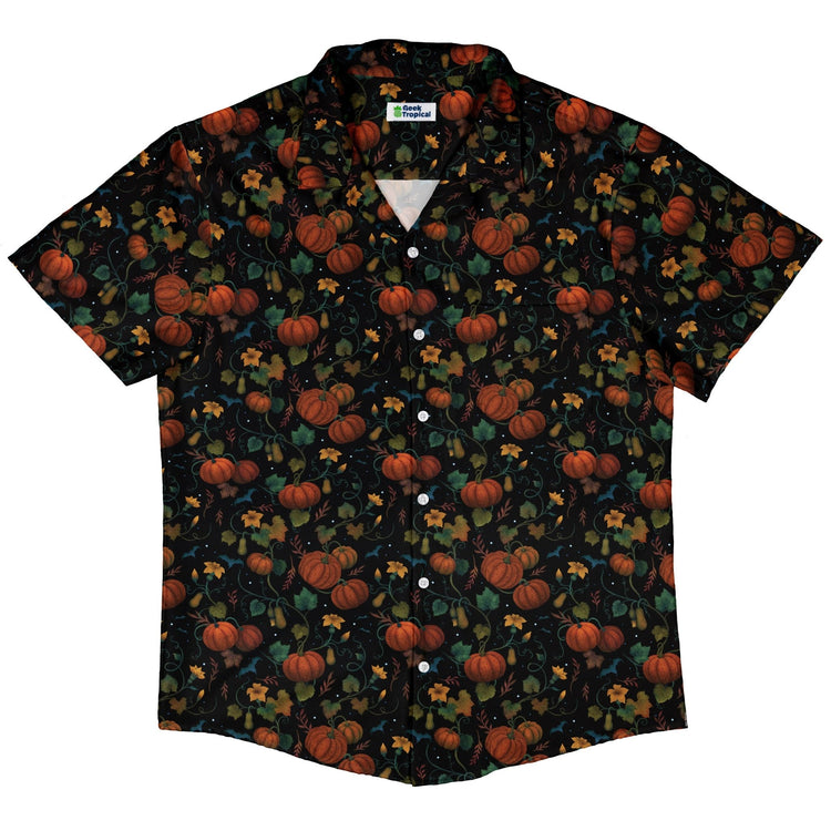 Pumpkin Bats Button Up Shirt Geek Nerd 0925 adult sizing All Adult Button Up Shirts