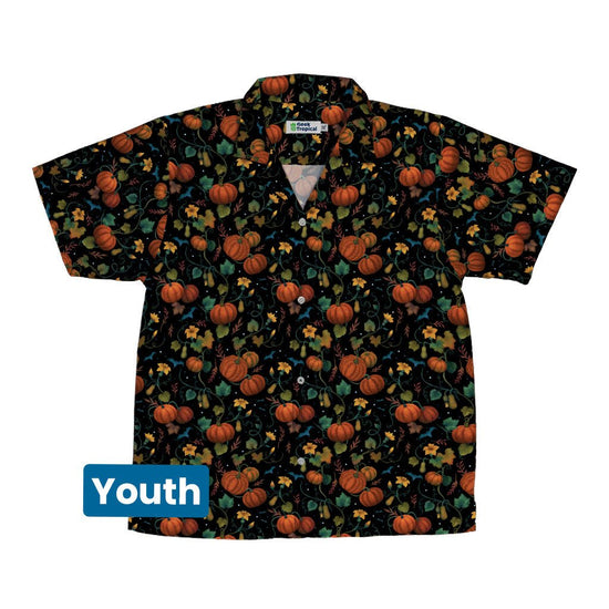 Pumpkin Bats Youth Hawaiian Shirt Geek Nerd 0925 Animal Patterns Botany Print