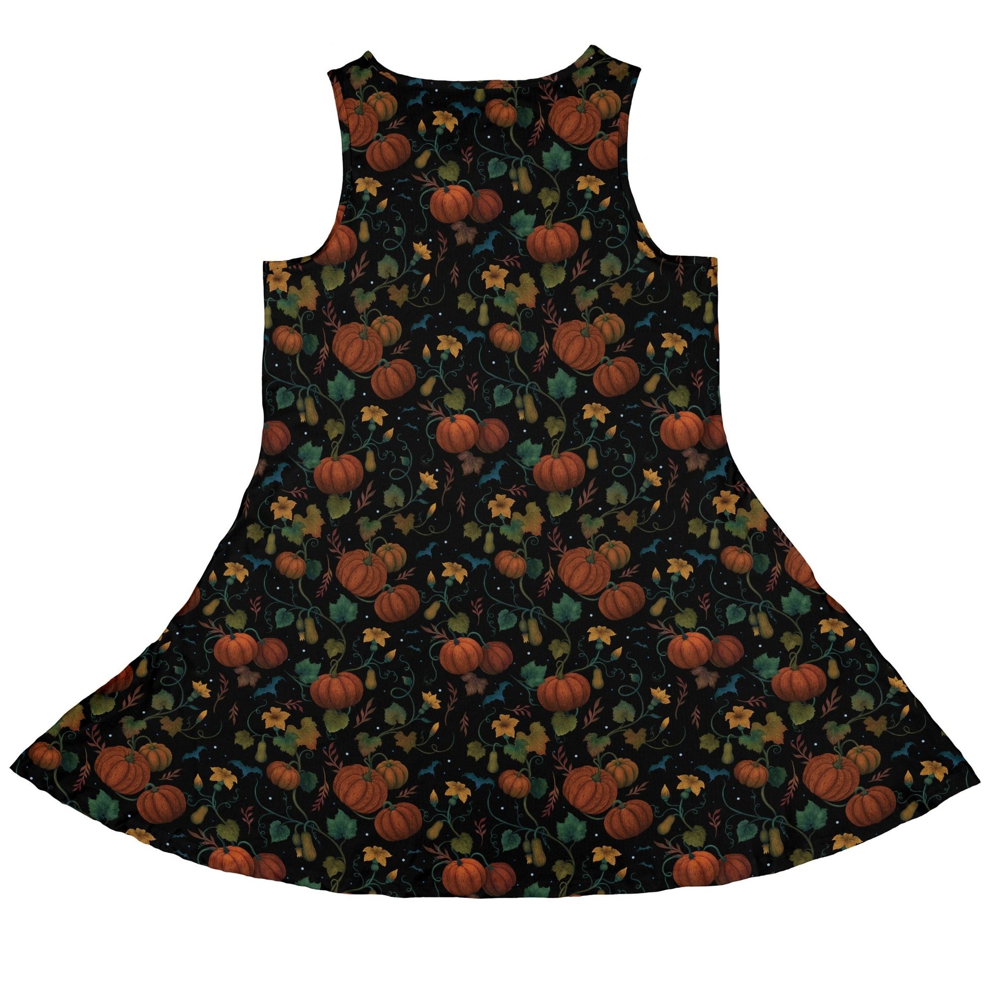 Pumpkin Bats Dress Geek Nerd 0925 Animal Patterns Botany Print