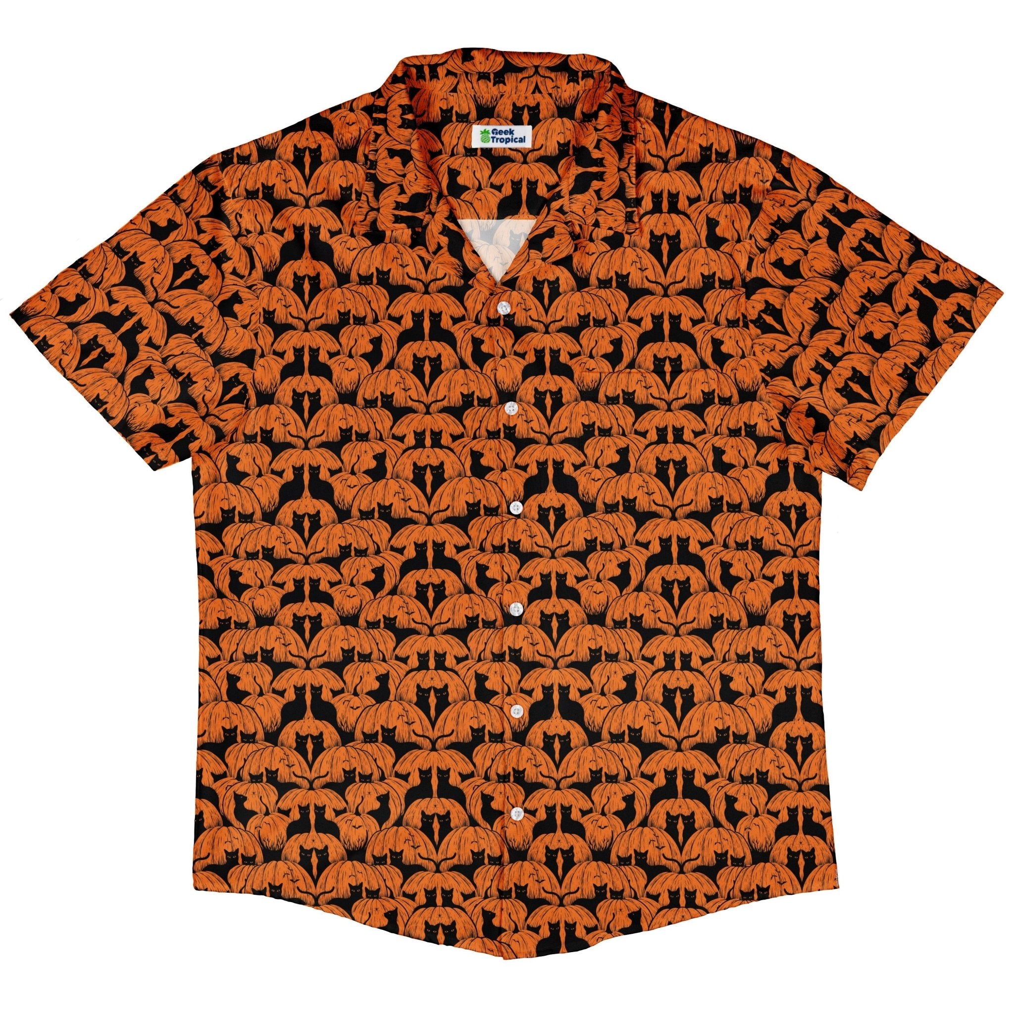 Pumpkin Cats Button Up Shirt 5
