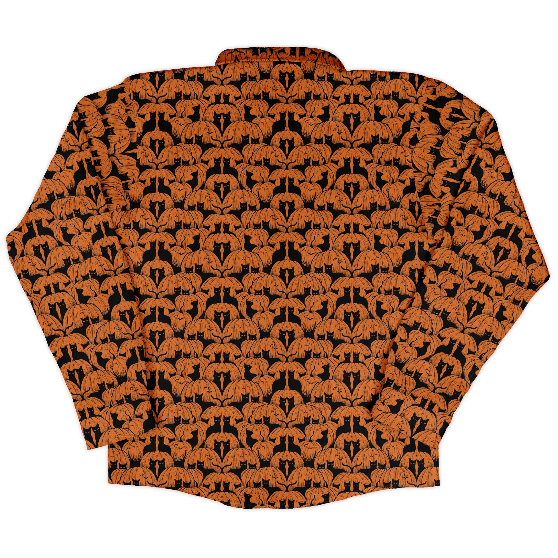 Pumpkin Cats Long Sleeve Button Up Shirt back